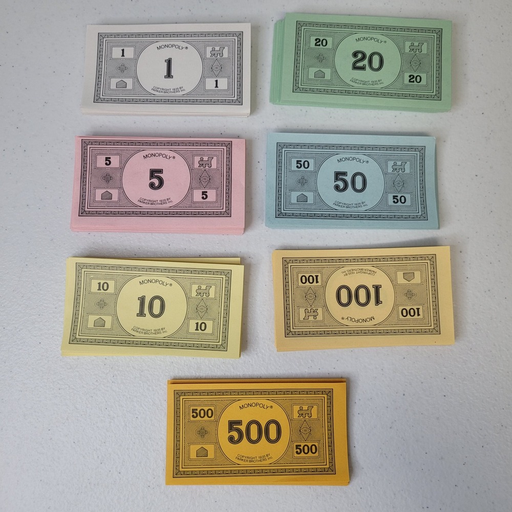 Vintage Monopoly Paper‎ Money Replacement Crafting Supplies Parker Brothers